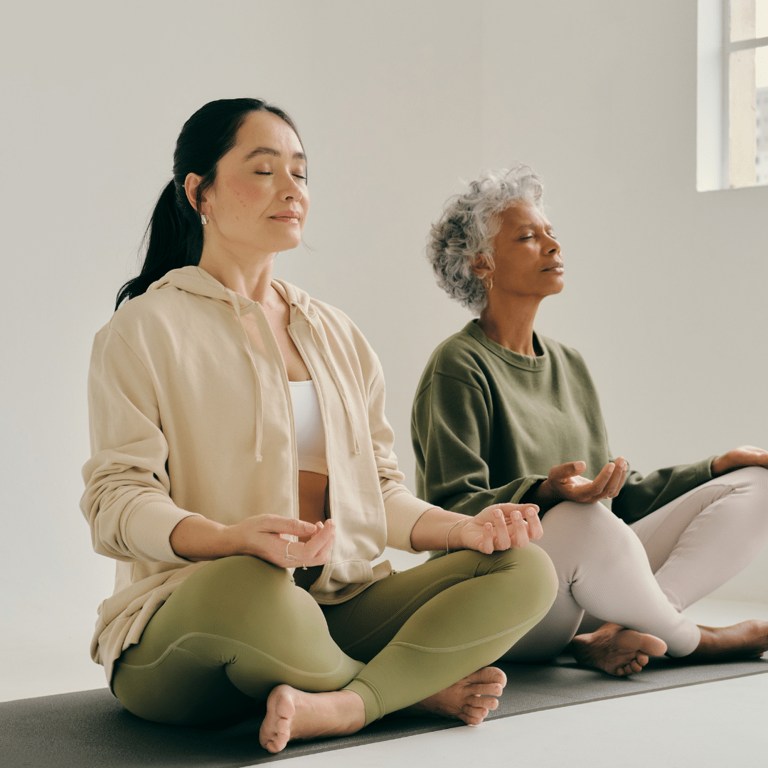 People meditating