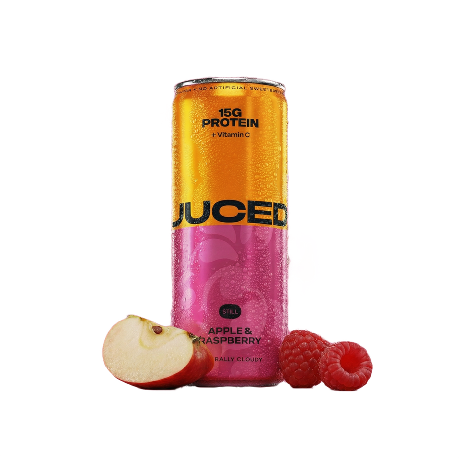 JUCED Apple & Raspberry can with fruit